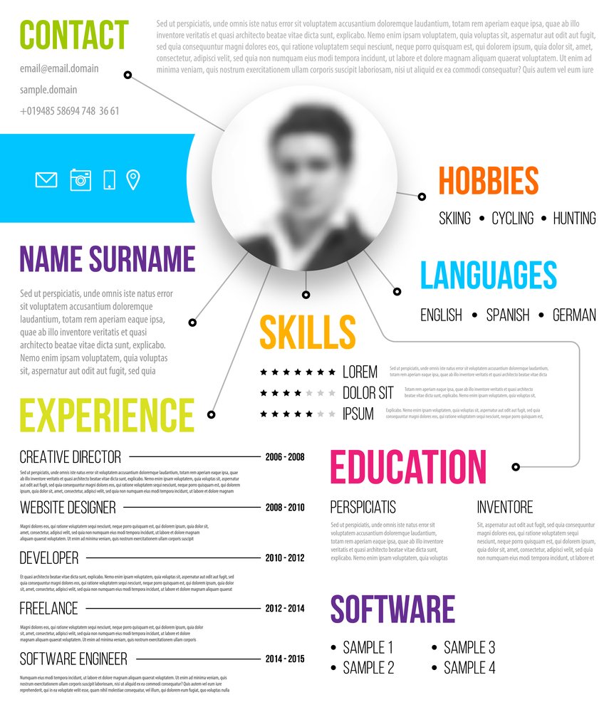 Cv, Resume Template. Minimalistic Style for Business Design. Blu